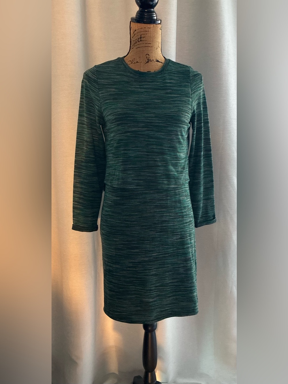 Topshop Forest Space-Dye Long Sleeve Dress